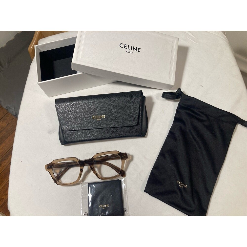 Celine C1501281 Eyeglasses Tortoiseshell Geometric & Case NEW box Eye Glasses